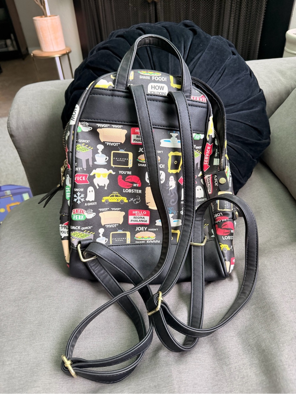 Friends™ Pattern Mini Backpack - Black - Picture 2 of 3
